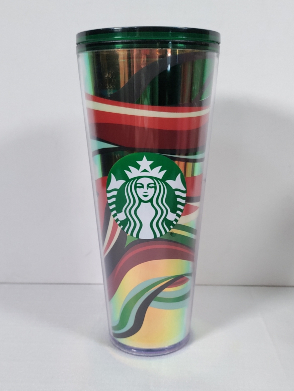 I098 Starbucks 2021 Winter Holiday Multi-Color Swirl Venti Cold Cup Tumbler